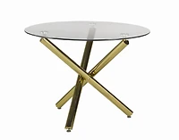 Fresno 5-Piece Dining Set, White/Gold<br>