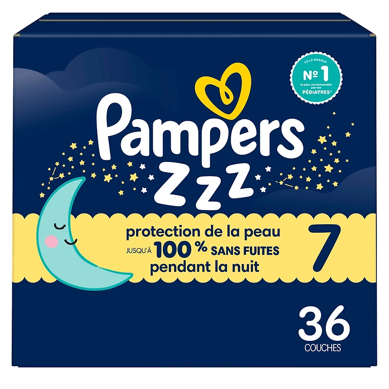 Couches Pampers Swaddlers Overnight, format Super S3 à S7 Tailles 3-7, 66-36 couches