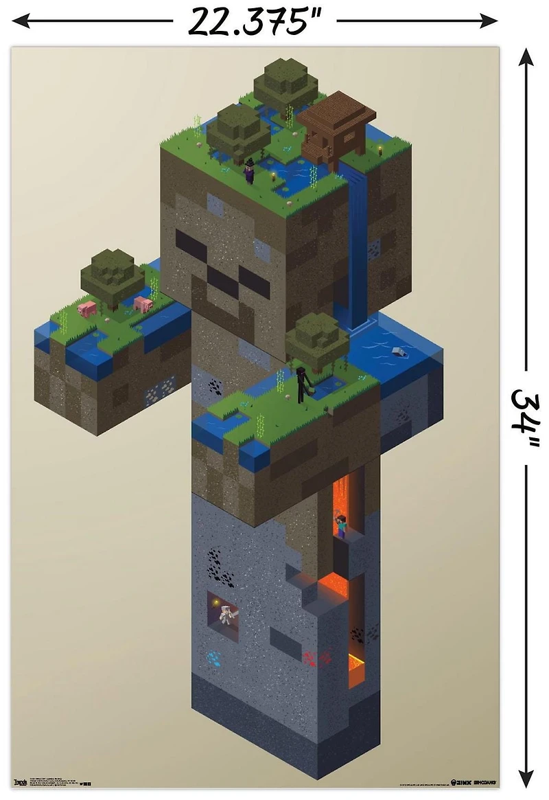 Minecraft - Zombie Swamp Wall Poster, 14.725" x 22.375" Framed