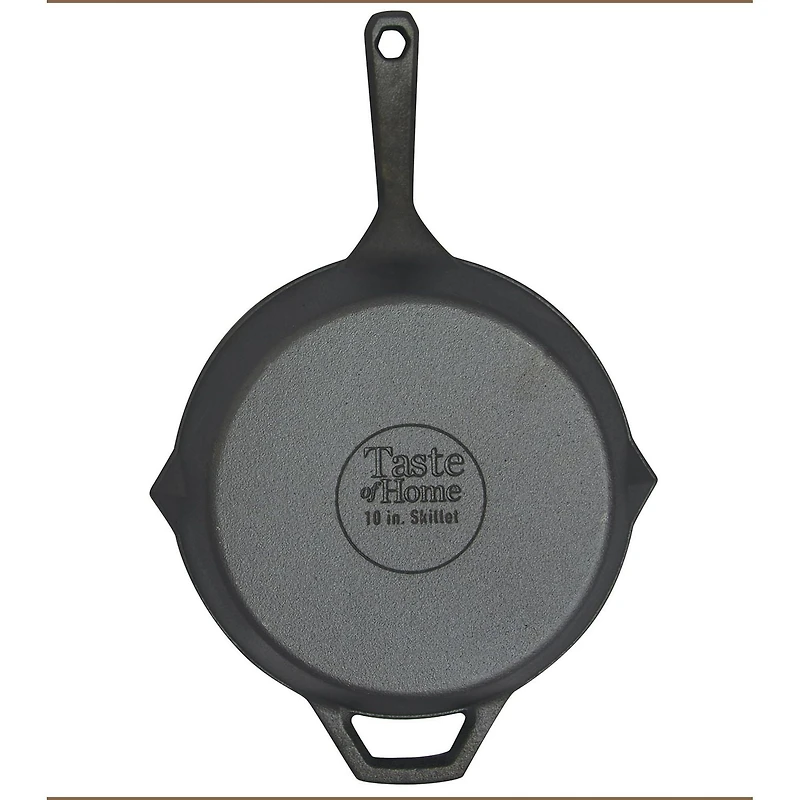 Ensemble de poêles Taste of Home, 1 poêle en fonte de 10 pouces et 1 spatule ventilée