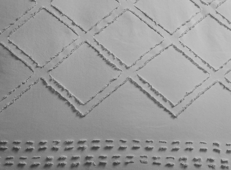 Ensemble de housse de couette à texture douce à motif losange Swift Home, literie toutes saisons avec fermeture éclair, avec taies d’oreiller, simple, gris clair