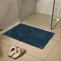 Blue Essential Cotton Indoor Bathmat – 20 Inch x 30 Inch, Soft and Absorbent Bathroom Rug