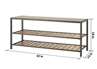 TRINITY 3-Tier |42" x 14" x 18"| Bamboo Shoe Bench| Bronze Anthracite