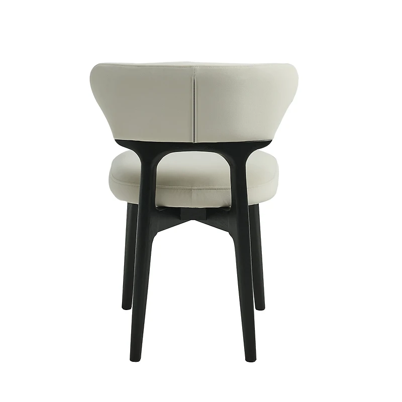 Ensemble de 4 chaises de salle à manger modernes Noble House en bois massif, revêtues de tissu noir