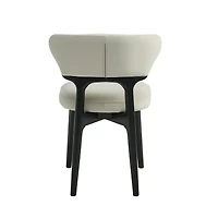 Ensemble de 4 chaises de salle à manger modernes Noble House en bois massif, revêtues de tissu noir