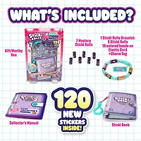 Sticki Rolls Sticki Book - Wearable & Shareable Sticker Bracelet + Collection Book - 120 Mini Stickers - 50 Activity Pages - 1000+ Sticker Designs