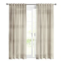 Loft Living Leah Faux Linen Back Tab Single Curtain Panel Light-filtering 52" x 95" in Linen