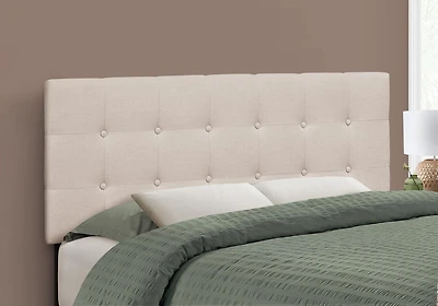 Monarch Specialties Bed, Headboard Only, Full Size, Bedroom, Upholstered, Linen Look, Beige, Transitional