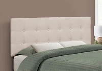 Monarch Specialties Bed, Headboard Only, Full Size, Bedroom, Upholstered, Linen Look, Beige, Transitional