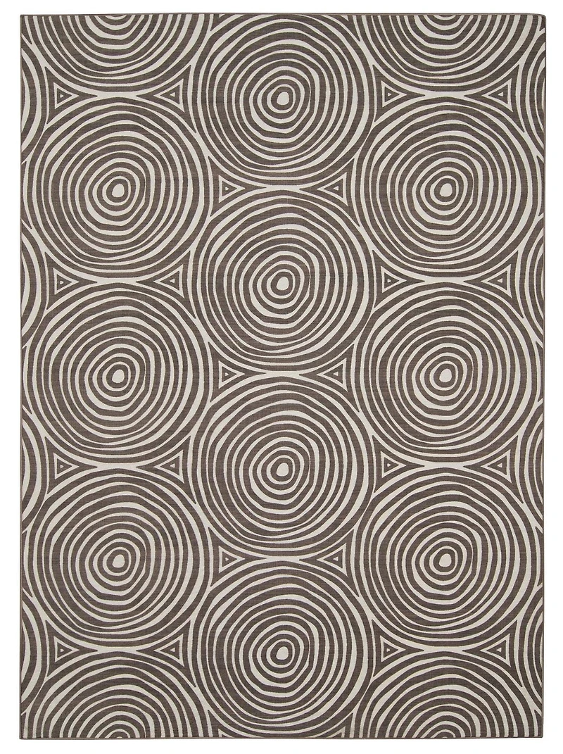 Outdoor Washable Ocoee Ivory & Brown 7' x 9' Area Rug