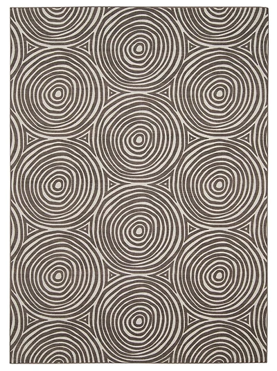 Tapis d'extérieur lavable Ocoee ivoire & marron 7 pi x 9 pi