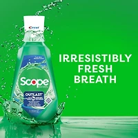 Rince-bouche Crest Scope Outlast, fraîcheur longue durée, tue des millions de germes responsables de la mauvaise haleine, Menthe fraîche 1L