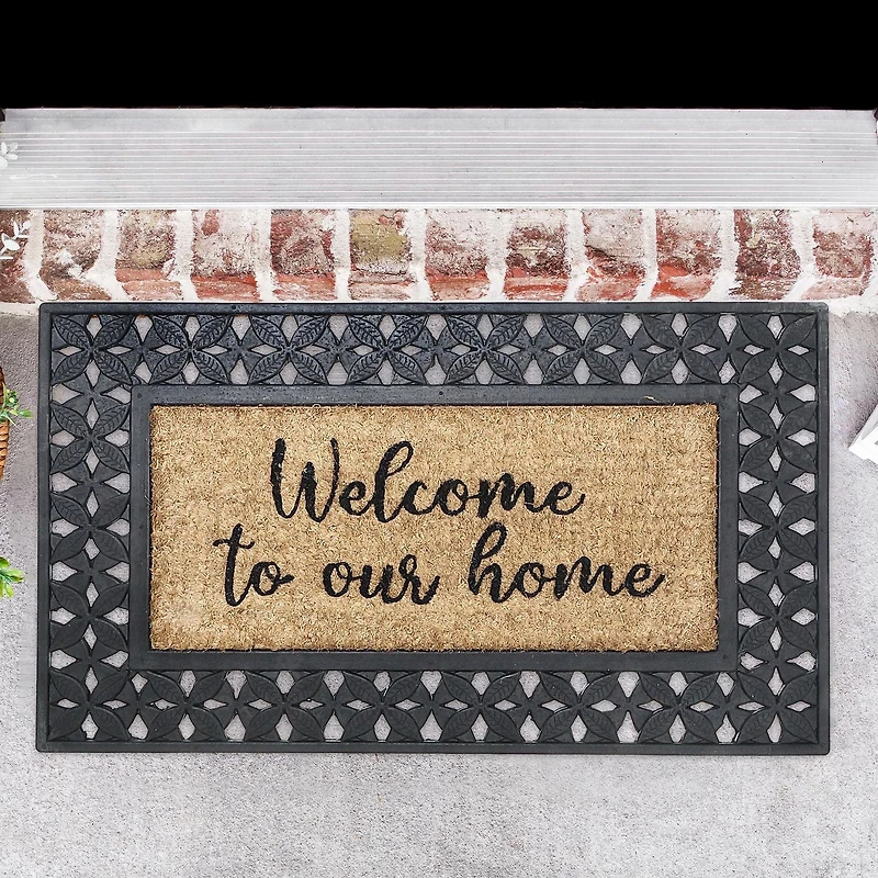 IH Casa Decor Rubber & Natural Fibers Mat Welcome To Our Home