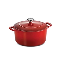 Cocotte ronde couverte Tramontina de 5,2 litres (5,5 Qt) en fonte émaillée, rouge, graduée, 80131/047DS