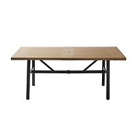 Table à dîner extérieure en acier pour patio Kennedy Pointe Better Homes & Gardens, brun