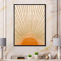 Designart Imprimé soleil orange III ART MURAL À CADRE FLOTTÉ