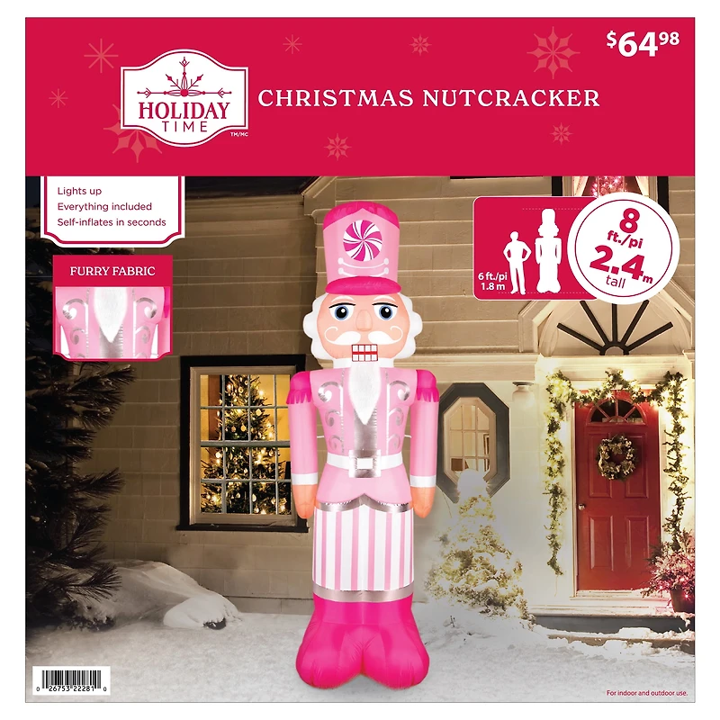 8FT PINK NUTCRACKER