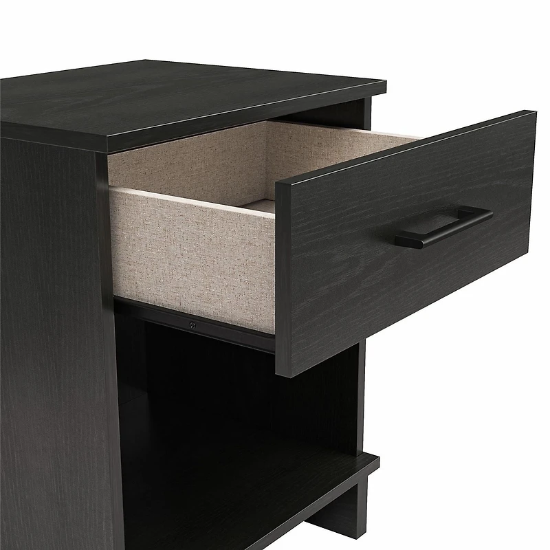 Ameriwood Home Southlander 1 Drawer Nightstand, Black Oak