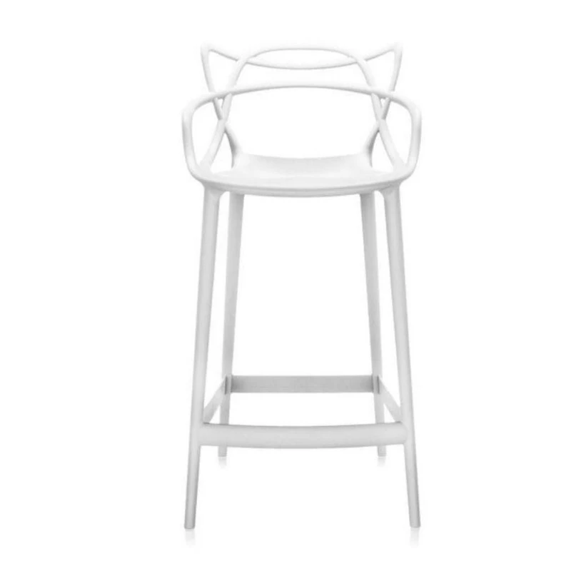 Tabouret moderne du milieu du siècle en polypropylène emmêlé Kooper en Noir, Intérieur - Extérieur Tabouret, Tabouret de cuisine, Tabouret de restaurant Ensemble 2