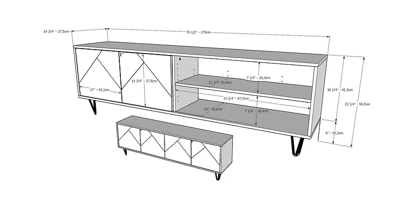 Nexera Meuble audio-vidéo Slim, 72po