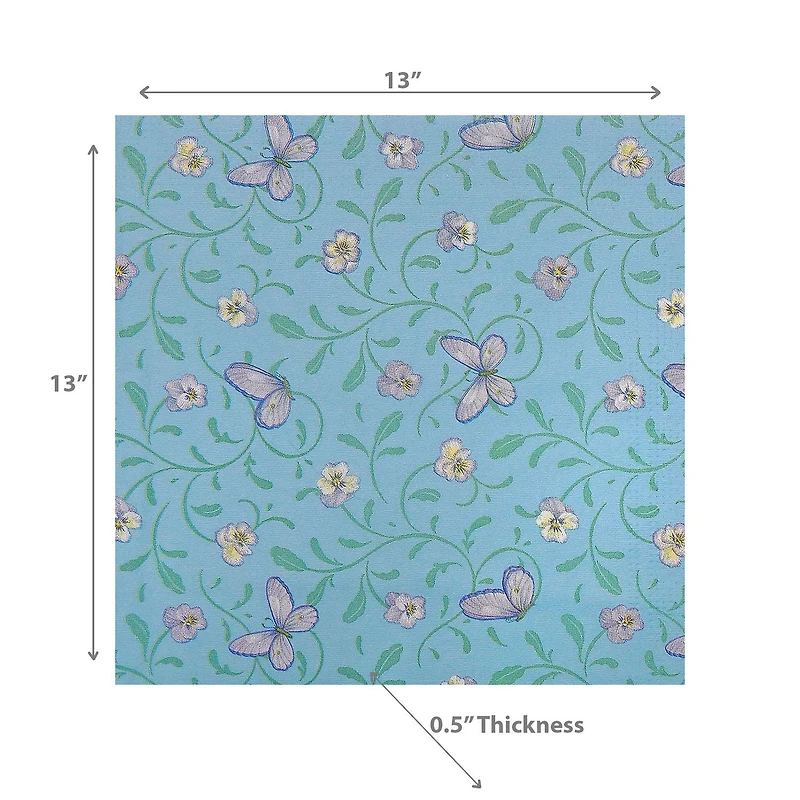 20 Pack Luncheon 3 Ply Napkin Blue Butterfly - Set of 6