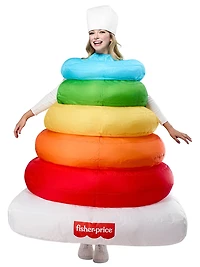 Fisher Price Rock-A-Stack Toy Inflatable Costume for Adults by Rubies, Unisex