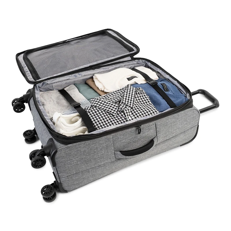 Swiss Mobility -YYZ Collection - SOFTSIDE LUGGAGE WITH DOUBLE 360-DEGREE SPINNER WHEELS - CHARCOAL