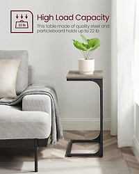 Boutique Home Table d'appoint de canapé en forme de C, idéale pour le coin-détente, le salon, le plateau TV – Gris