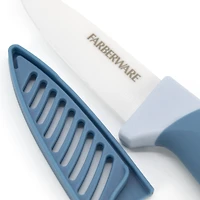 Farberware 3" Paring Ceramic Knife with Sheath, Blue