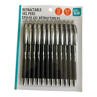 Pen+Gear Retractable Gel Pens, .7mm, Medium Point,12ct, Black, Retractable Gel Pens 12ct,Black