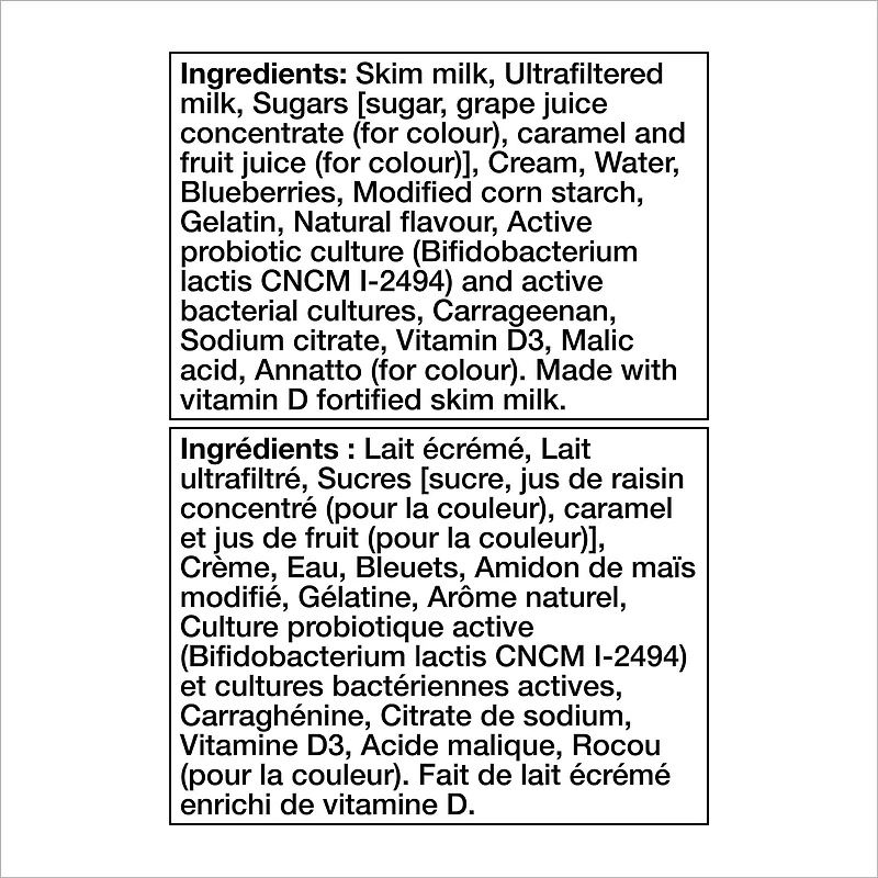 Activia Yogourt probiotique, bleuets et vanille 12 x 100 g