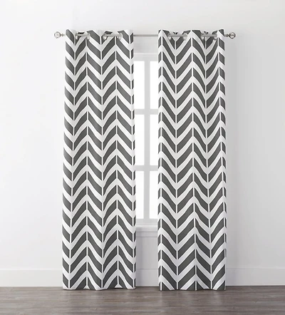 Mainstays Chevron Pearl Curtain Panel Pair