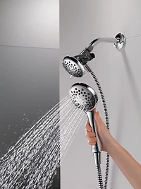 Ensemble combiné de douchette et pomme de douche 3.75 po à 3-réglages en Chrome Ensemble combiné de douchette et pomme de douche 3.75 po à 3-réglages en Chrome