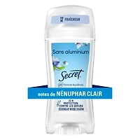 Invisible en bâton Secret sans aluminium, parfum Nénuphar clair, 68 g