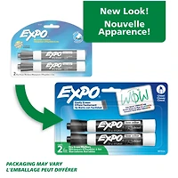 EXPO Dry Erase Markers, Low Odour Ink, Chisel Tip, Black, 4 Count
