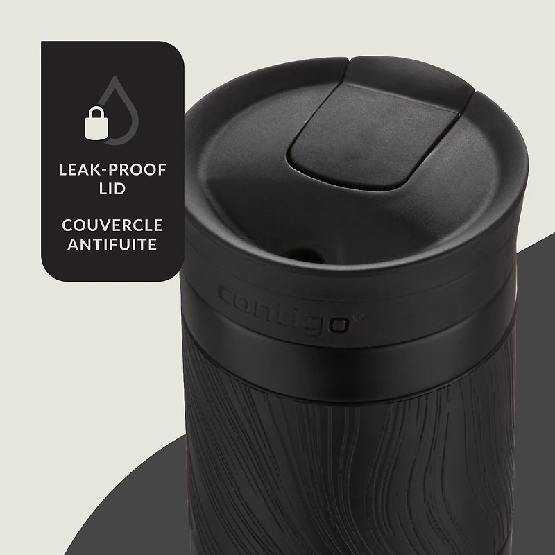 Contigo Byron 2.0 Stainless Steel Travel Mug with SNAPSEAL Lid and Grip, 24 oz (709 ml), Licorice, 1 Count