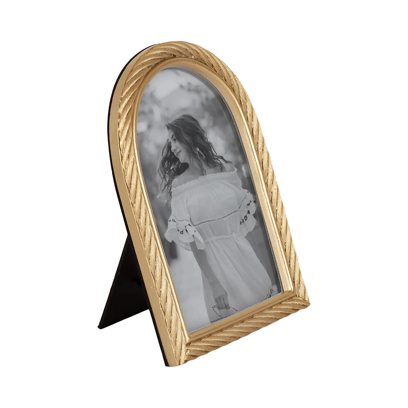 Domingo 5x7 Arch Gold Rope Tabletop Picture Frame