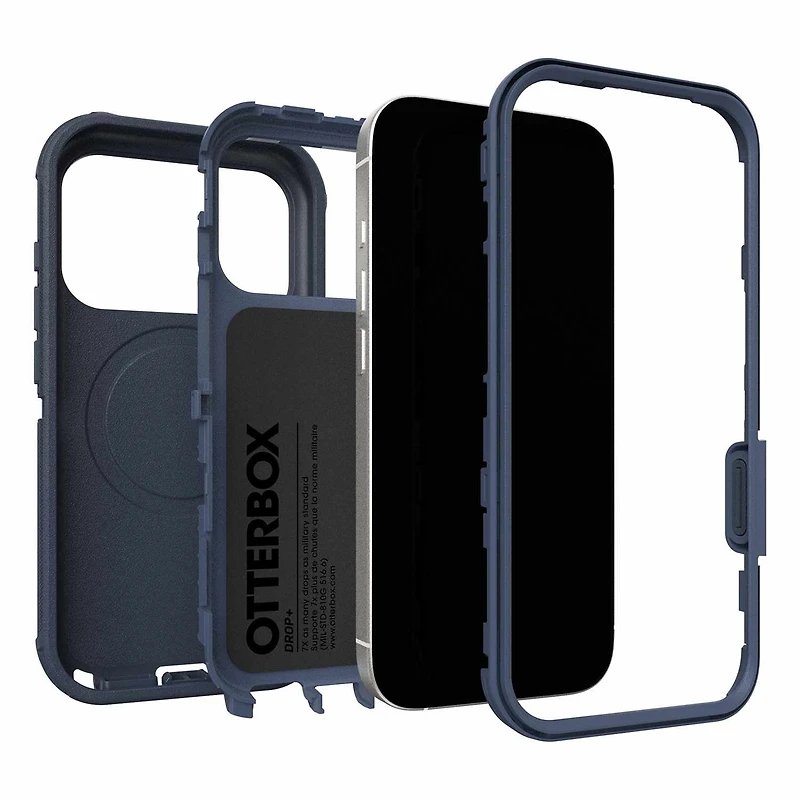 OtterBox Étui Defender Pro MagSafe avec Contrôle de la Caméra Riverside (Bleu) pour iPhone 17