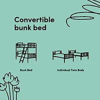 Storkcraft Long Horn Solid Hardwood Twin Bunk Bed