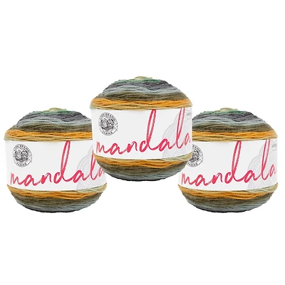 Lion Marque Yarn Mandala Multicolor Light DK Acrylique 3 Pack Fil