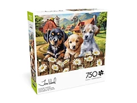 Buffalo Games Country Puppies 750-Piece Interlocking Jigsaw Puzzle for Adults Ages 14-99 Years