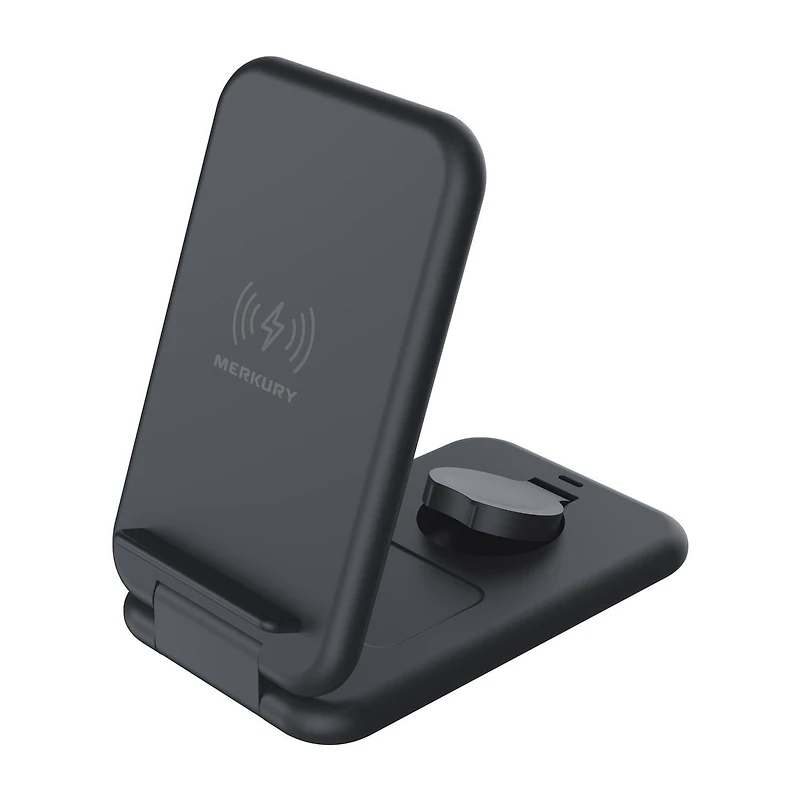Merkury Innovations 3-in-1 Wireless Fast Charging Station for iPhone, AirPods and Apple Watch