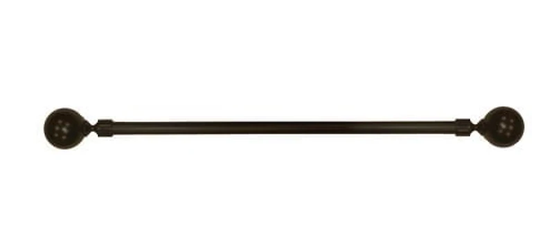 Mainstays Globe 3/4" Drapery Black Rod Set, Measures 3/4" diameter and extends 42" to 84" in length