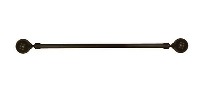 Mainstays Globe 3/4" Drapery Black Rod Set, Measures 3/4" diameter and extends 42" to 84" in length