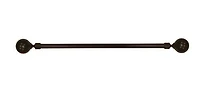 Mainstays Globe 3/4" Drapery Black Rod Set, Measures 3/4" diameter and extends 42" to 84" in length