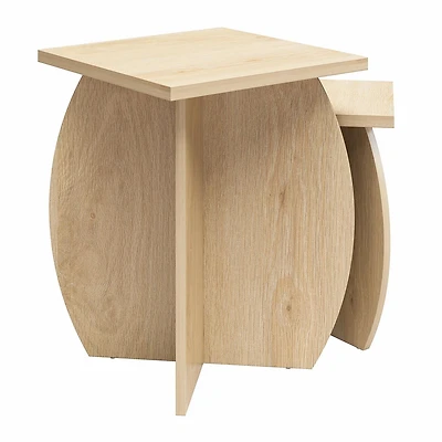 Tables d’appoint gigognes Voler de Novogratz, chêne clair