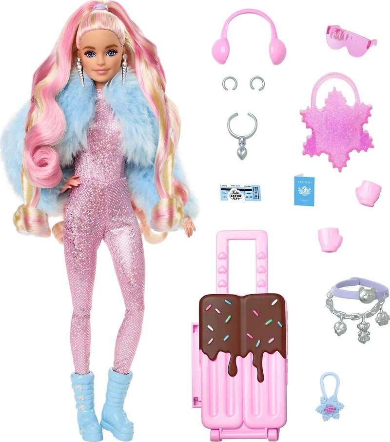 Barbie Extra Fly Poupée Voyage, tenue de neige