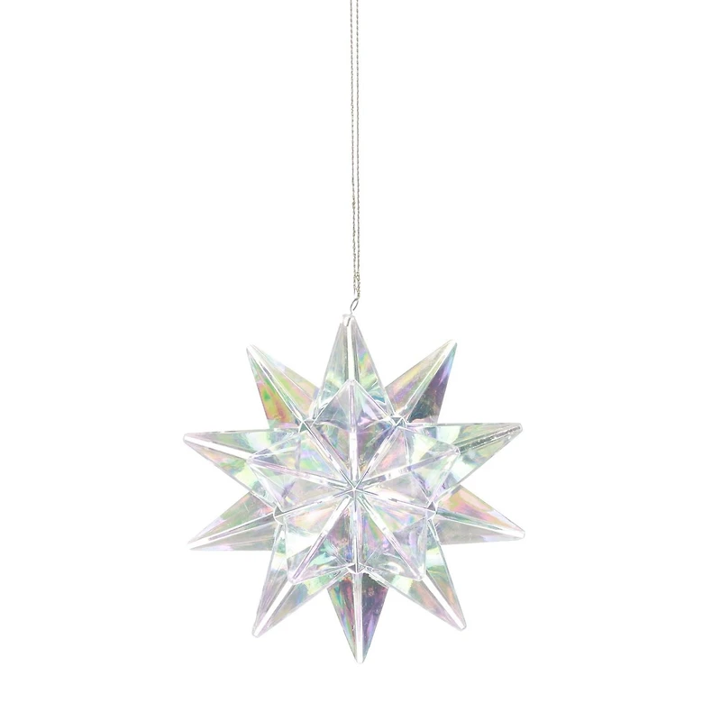HOLIDAY TIME CLEAR PLASTIC BURST ORNAMENT
