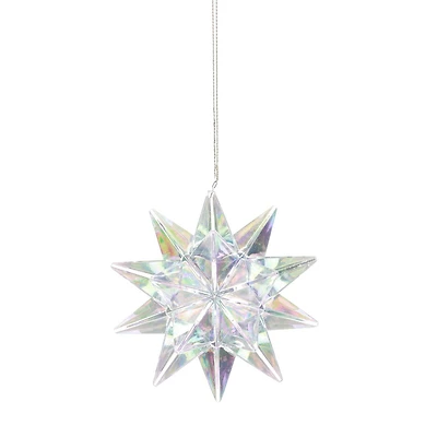 HOLIDAY TIME CLEAR PLASTIC BURST ORNAMENT