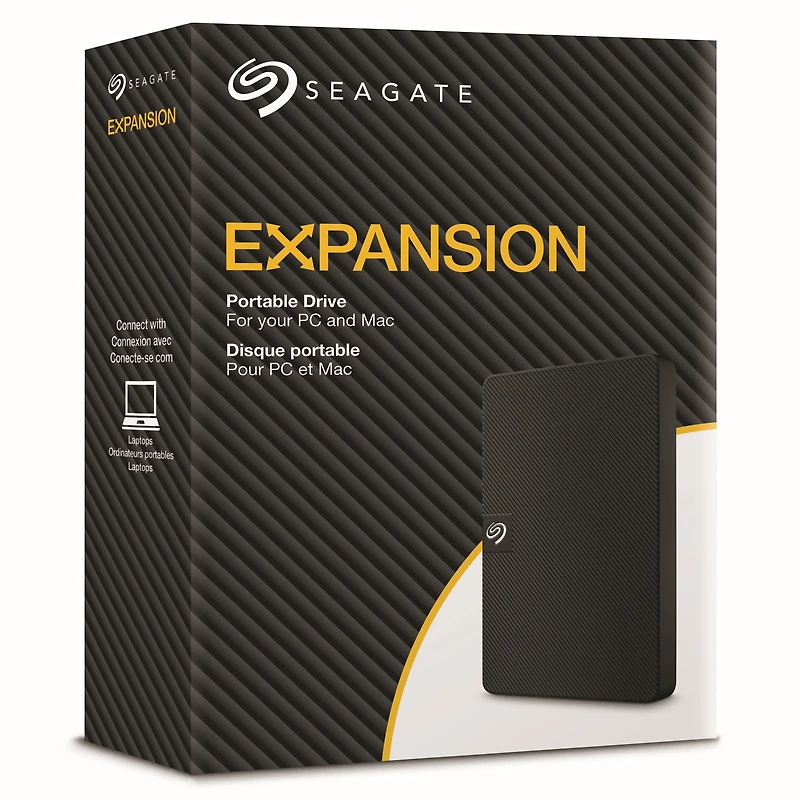 Disque dur externe portable Seagate Expansion 1 To - USB 3.0, pour Mac et PC avec services et logiciels de récupération (STKN1000400)